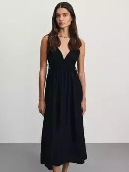 Сарафан с V-образным вырезом из жатой вискозы
