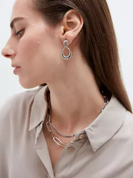 Серьги с крупными звеньями