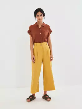 Широкие брюки с поясом