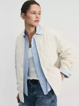 Стеганая куртка-бомбер из фактурной ткани