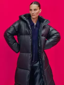 Стеганое пальто с капюшоном