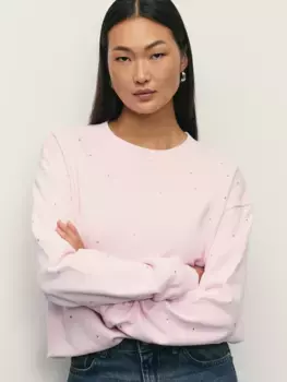 Свитшот из хлопка со стразами