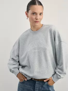 Свитшот из смесового хлопка с вышивкой