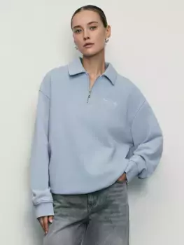 Свитшот с отложным воротником и вышивкой