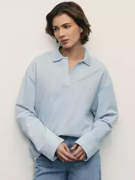 Свитшот с отложным воротником и надписью