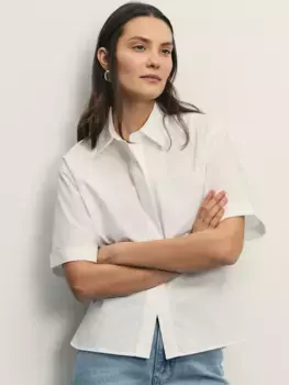 Свободная рубашка с коротким рукавом из хрустящего хлопка