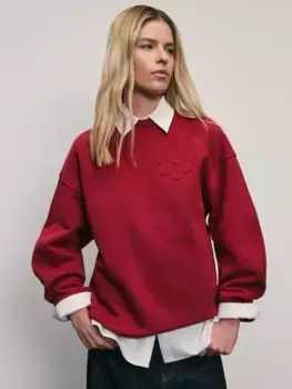 Свободный хлопковый свитшот с объёмным принтом