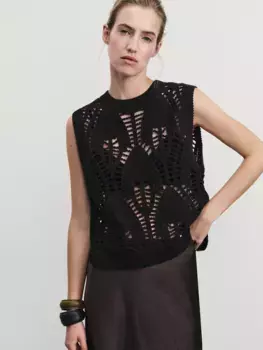 Топ ажурной вязки из хлопка