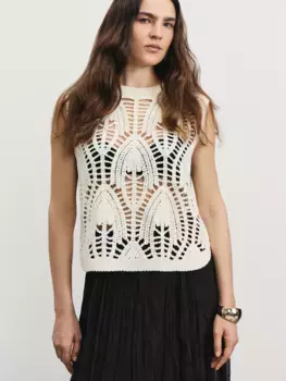 Топ ажурной вязки из хлопка