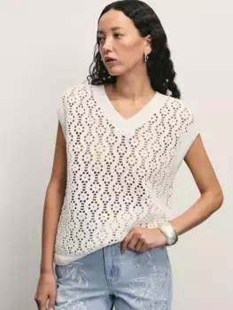 Топ из ажурной вязки из хлопка