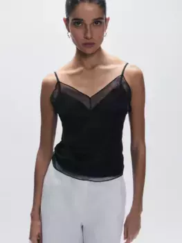 Топ с отделкой из органзы