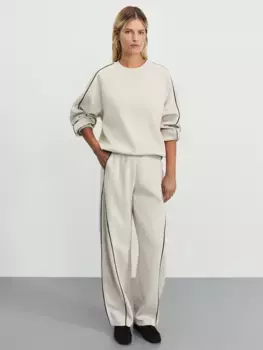 Трикотажные брюки с контрастным кантом