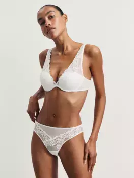 Трусы бразильяно из сетки с кружевом