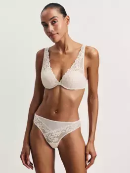 Трусы бразильяно из сетки с кружевом