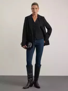 Утепленные джинсы skinny с высокой посадкой