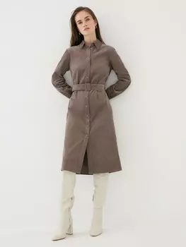 Вельветовое платье-рубашка