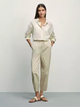 Зауженные брюки с эластичным поясом