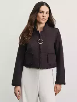 Жакет из твида с бахромой