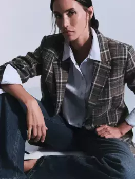 Жакет однобортный в клетку