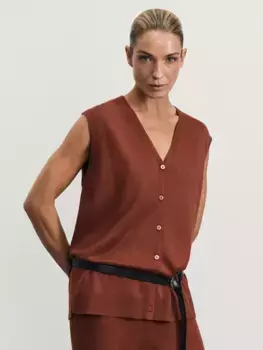 Жилет из вискозы с V-образным вырезом