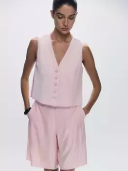 Жилет с отделкой из органзы с лиоцеллом и льном