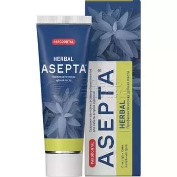 Асепта зубная паста профилактическая Лечебные травы туба, 75 мл