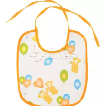 Дино и Рино Нагрудник-слюнявчик на липучке непромокаемый с ПВХ покрытием 20х22см