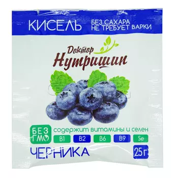 Кисель Доктор Нутришин черника без сахара, 25г