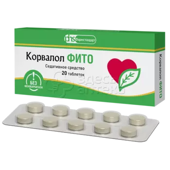 Корвалол Фито 1,16мг+28мг+16,4мг, 20 таблеток