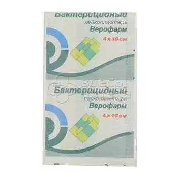 Лейкопластырь бактерицидный Верофарм 4 см х 10 см, 1 шт