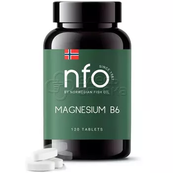 Норвегиан Фиш Оил NFO магний B6 1000 мг таблетки, 120 шт