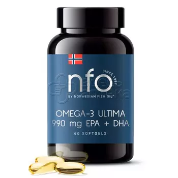 Норвегиан Фиш Оил NFO Омега-3 ультима 1600 мг капулы, 60 шт