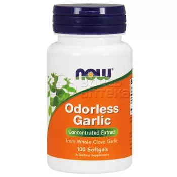 Now Garlic Odorlees Чеснок без Запаха, 100 капсул