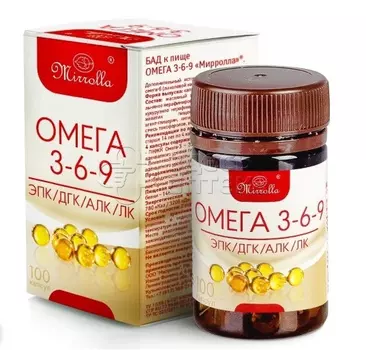 Омега-3-6-9 Мирролла 370мг капсулы, 100 шт