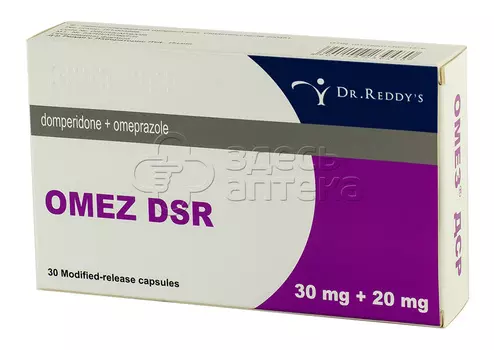 Омез ДСР капс с модиф.высвоб. 30мг+20мг N30