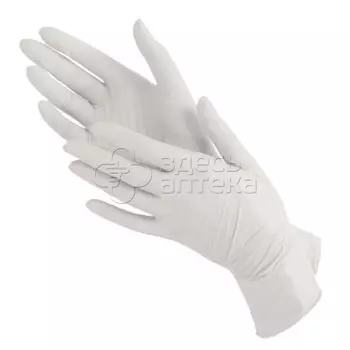 Перчатки Benovy смотровые латексные нестерильные опудренные, размер S, пара