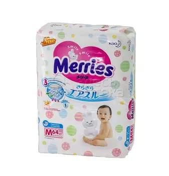 Подгузники для детей Меррис 6-11кг 64 шт