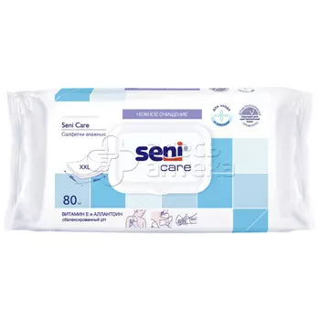 Салфетки Seni Care влажные с витамином Е, 80 штук