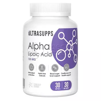 Ultrasupps Альфа-Липоевая кислота 100 мг капсулы, 30 шт