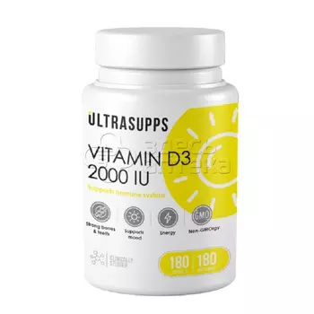 Ultrasupps Витамин Д3 2000МЕ капсулы, 180 шт