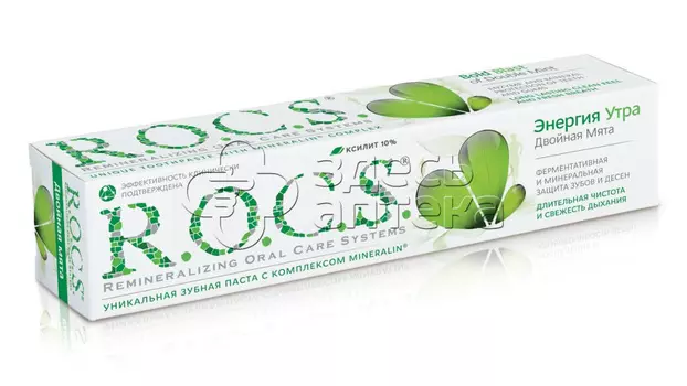 Зубная паста Рокс R.O.C.S. Энергия утра со вкусом двойной мяты, 74 г