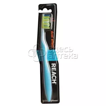 Зубная щетка Reach Dual effect средняя жесткость, 1 шт
