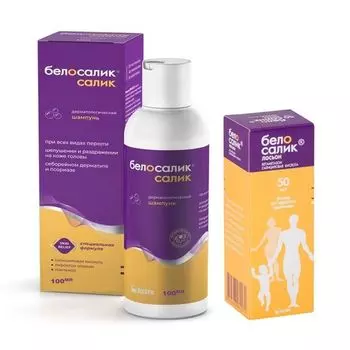 1X Белосалик Салик шампунь 100мл + 1X Белосалик лосьон раствор для наружного применения 0,05%+2% 50мл