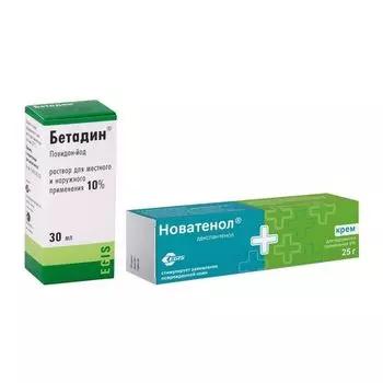 1X Бетадин раствор для местного и наружного применения 10% 30мл + 1X Новатенол крем для наружного примен. 5% 25г