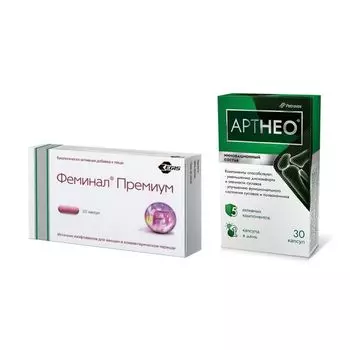 1X Феминал Премиум капсулы 221мг 30шт + 1X Артнео капсулы 30шт