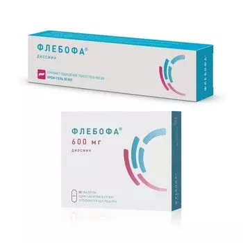 1X Флебофа крем-гель туба 50мл + 1X Флебофа таблетки 600мг 30шт