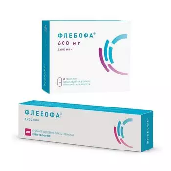 1X Флебофа таблетки 600мг 60шт + 1X Флебофа крем-гель туба 50мл