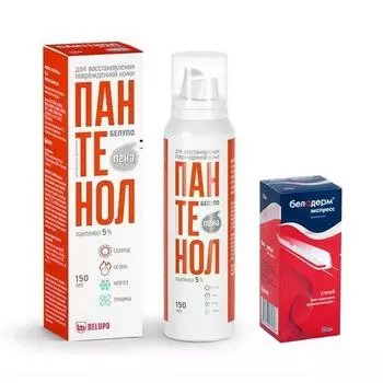 1X Пантенол-пена 5% Белупо 150мл + 1X Белодерм Экспресс спрей для наруж. прим. 0,05% 20мл