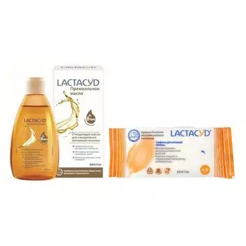 1X Салфетки для интимной гигиены Lactacyd/Лактацид 8шт + 1X Масло д/интимн. гигиены очищ. и увлажн. Lactacyd/Лактацид 200мл