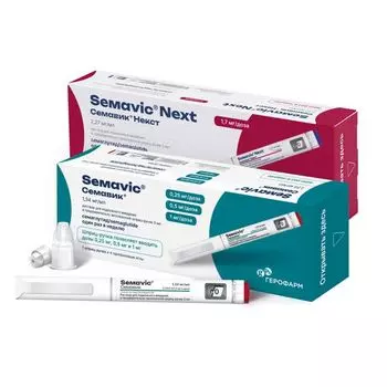 1X Семавик Некст раствор для п/к введ. шприц-ручка 1,7мг/доза 3мл+Игла 4шт + 1X Семавик раствор для п/к введ. шприц-ручка 0,25мг/0,5мг/1мг/доза 3мл+Игла одноразовая 4шт